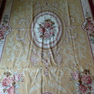 Beautiful vintage floral needlepoint rug in excellent condition. 72" x 108"